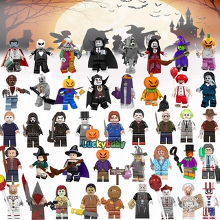 Série Do Filme De Halloween Minifigures Horror Vampiro Crânio Jack Motoserra Assassino Lego Blocos De Construção De Brinquedos Presentes Do Feriado