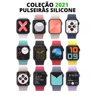 Pulseira Silicone Lisa Para Smartwatch X7 X8 W26 IWO 13 HW16 HW22 App Watch 42mm ou 44mm Produto a Pronta Entrega Já No Brasil