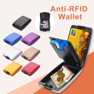 PINK1 Business Multi-function Credit Card Holder Metal Non-scan Anti-Theft RFID Wallet Money Clip/Multicolor (7)