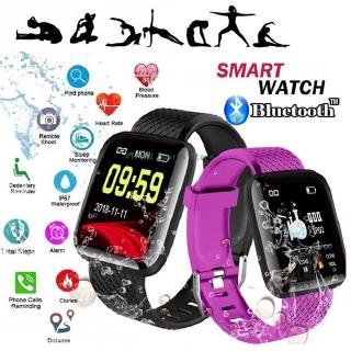 🔥 3C Rei Incluído【 Mais Novo】 Smartwatch 116PLUS Com Monitor De Frequência Cardíaca / Relógio Esportivo À Prova D 'Água