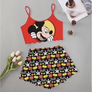 Pijama Mickey e Minnie Roupa de Dormir Baby Doll 2021 cropped hot sale (4)