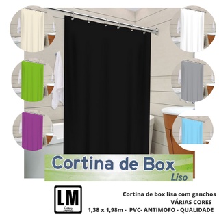Cortina de Box lisa com trilho/gancho - Várias cores (1)