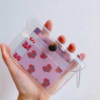 Moda feminina mini bolsa de cartão transparente conveniente com bolsa com fivela