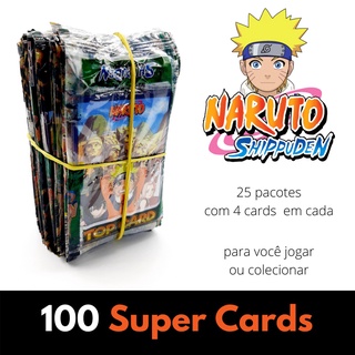 25 PACOTINHOS DE CARDS NARUTO C/4 UNIDADES CADA - TOTAL 100 UNIDADES