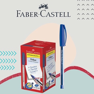 Caneta Esferográfica Faber-Castell Trilux 1.0mm Azul