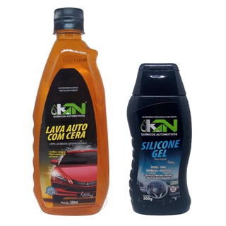 Kit Shampoo Automotivo e Silicone de Carro em Gel para Limpeza Automotiva e Cuidados Exteriores