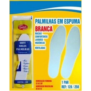 Kit 5 pares - Palmilha Comum - Branca - Tam: 37