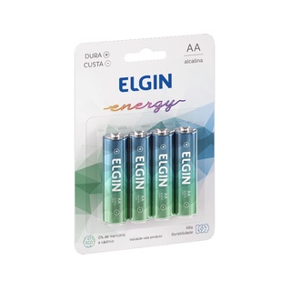 Pilha Aa Alcalina Elgin Energy Cartela Blister 4 unidades