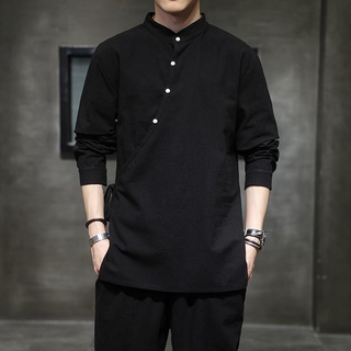 Camisa de linho masculina de estilo chinês [Huhu] (2)