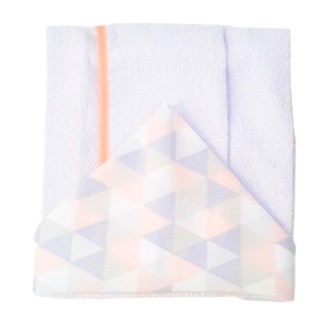 Toalha de banho infantil bebe unissex 100% algodão com capuz salmão formas geométricas 90x70cm