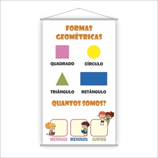 Banner Pedagogico Escolar - Formas Geometricas 80x50cm