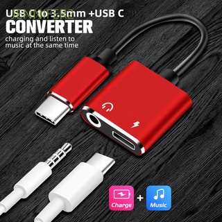 JENNIFER2 2 in 1 For Huawei Xiaomi Audio Cable 3.5mm Earphone Jack Charging USB C Type C To 3.5 mm Adapter/Multicolor