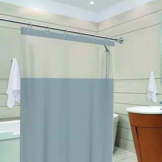 Cortina para Box de Banheiro Cinza Com Ganchos Visor Transparente Plástico 100% PVC Melhor Impermeável