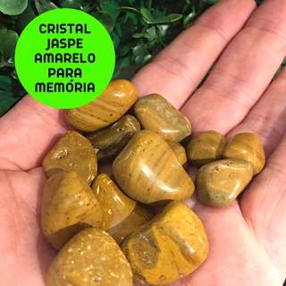 Pedra Jaspe Amarelo Rolada 2cm | Contra Inveja e Proteção | Cristal Natural