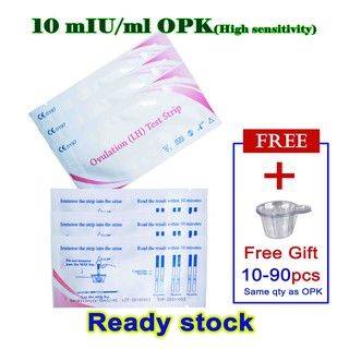 10-90 Peças 10 Miu Opk / Lh Ovulação Teste Tira + Copos De Urina 10-90 Pçs