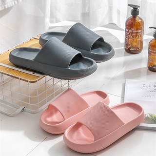 New Japanese 4.5cm thick-soled new 2021 soft slippers for men and women in summer bathroom non-slip bath sandals thick-soled household indoor slippers (2)