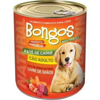 12 latas ração patê para Cachorro - Ração úmida para Cães Bongos 280g