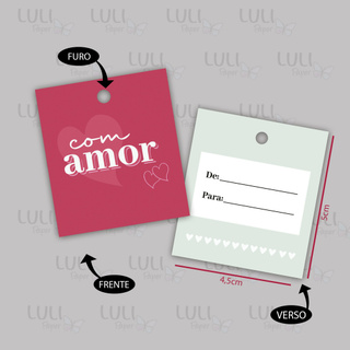 50un Mini Tag "Com Amor" para Embalagem e Sacola, Cartão de Agradecimento ao Cliente, Cartão para Encomendas Correios, Cartão para Adesivos