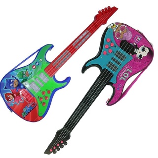 Guitarra infantil eletrônica som e luzes divertidas LOL ou Pjmasks Candide