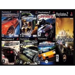 Need For Speed Underground, Underground 2, Undercover, Hot Persuit 2, Most Wanted, Pro Street e Carbon PS2