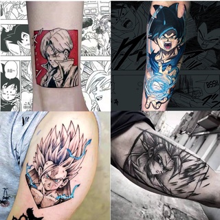 6 Sheets Dragon Ball Saiyan Goku Tattoo Sticker Cartoon Temporary Tattoo Waterproof Fake Tattoo Sticker