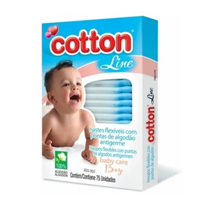Cotton Baby Line Hastes Flexíveis 75 Unidades Cotonete Infantil (2)
