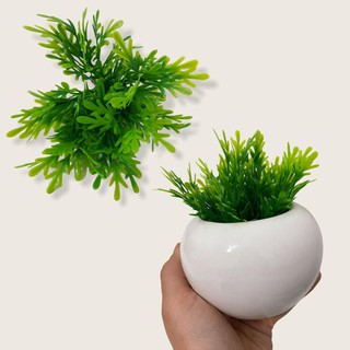 Raminho Verde Para Vasinho de Suculenta Planta Artificial Folhagem verde para decoração de mesa home office escrivaninha (1)