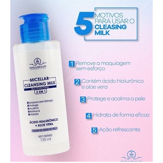 Demaquilante Micelar Cleansing Milk Multifuncional 5 em 1 PhálleBeauty PH0113