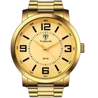 Relógio Masculino Analógico Dourado 47mm