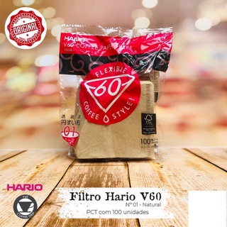 Filtro de Café Hario V60 tamanho 02 e 01 - Natural ou branco Com 100 Unidades. (4)