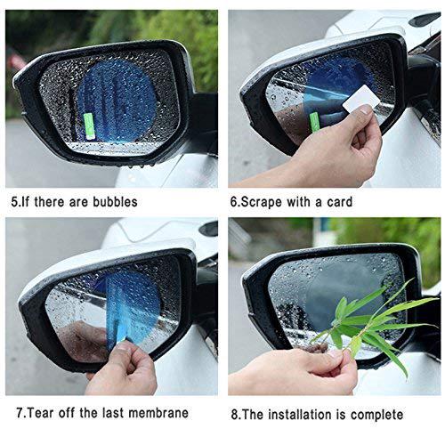 2Pcs 1Pc Car Rear Mirror Protective Film/Anti Fog Rainproof Rearview Mirror Film/HD Clear Nano Auto Side Window Film (9)
