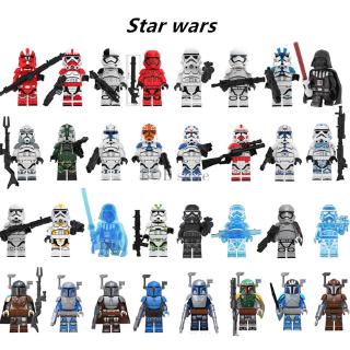 Lego Minifigures Star War Mandalorian Yodaed Baby Starwars Darth Vader Maul Sith Malgus Han Ewok Building Blocks Toys