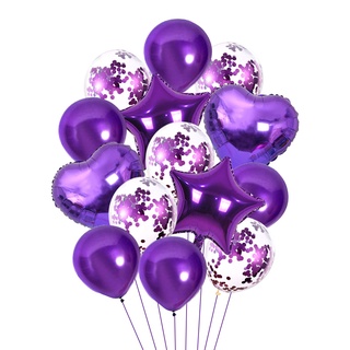 Conjunto Festa Bandeira Balões De Látex Roxo Com Confete Crianças Carta Balões Feliz Aniversário Balões Cor Pastel Decoração Do Casamento (7)