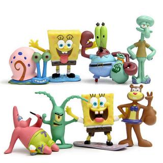 8PCS Conjunto SpongeBob Calças Quadradas Patrick Estrela Tentacles Figura Brinquedos (1)
