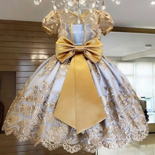 Wfrv Summer Kids Party Dress for Birthday Wedding Gown Princess Christmas Dresses