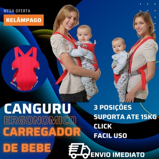 Canguru Ergonomico Bebe Carregador de Bebe Cadeirinha para Baby Bolsa Ergonômica para Bebê 3 em 1 Canguru Azul - CANGURUVERMELHO (1)