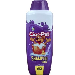 Shampoo para Cachorro e Gato 2 em 1 Limpa e Condiciona com 700 Ml Cia do Pet