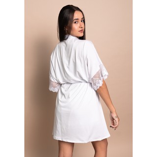 Combo Camisola + Robe Roupa Para Maternidade Conjunto Sexy Pijama Gestante Renda (5)