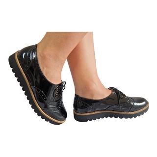 Sapato Feminino Oxford Verniz Tratorado (1)