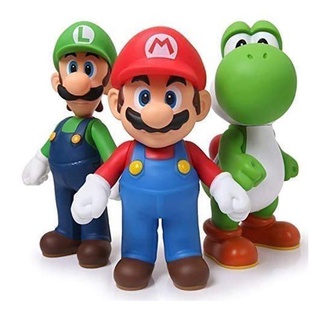 Super Mario Bros Luigi, Mario, Yoshi Toy Figuras De Ação,12Cm Super Mario
