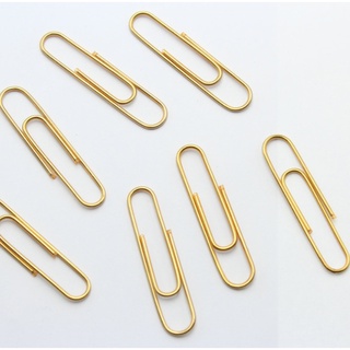 100 Clips dourado de papel clipes de metal niquelado 28mm (1)