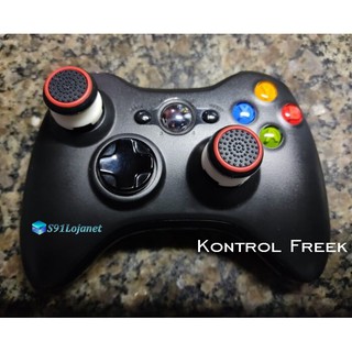 Kontrol Freek Analogico Controle Xbox 360 FPS Shooter Tiro Extensor Protetor Branco Bola Vermelho