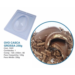 Forma BWB Com Silicone (3 partes) Para Chocolate Cód. 9559 - Ovo Casca Grossa 250g. Páscoa
