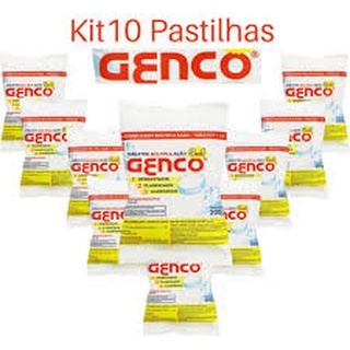 Kit 10 Pastilha Tablete de Cloro GENCO 3 em 1 200gr Múltipla Ação.