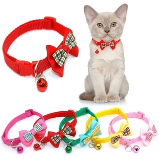 Bowknot Cat Collar with Bells Necklace Buckle Adjustable Small Dog Puppy Kitten Collars Pet Accessories (1)