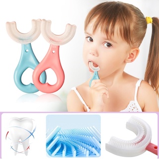 Escova de dente de bebê em forma de U de 360 ​​graus Escova de dente infantil de 2 a 12 anos