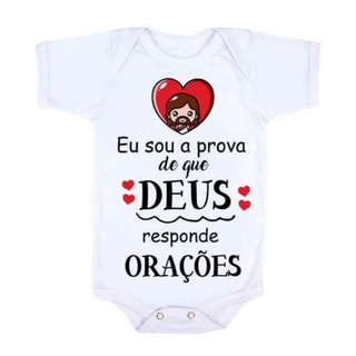 Body bebê roupa infantil Personalizada Sou a prova que Deus responde orações