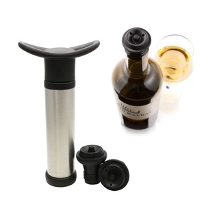 Kit Bomba de Vacuo ideal Tampar Vinho Inox 2 Rolhas silicone
