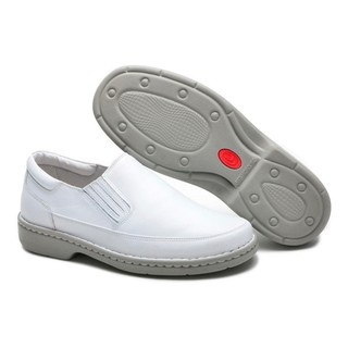Sapato Social Masculino Confortável Anti Stress Palmilha Gel Branco Médico Enfermeiro Cla Cle (4)