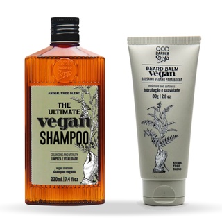Kit para Barba Vegano - Shampoo para Barba E Cabelo + Beard Balm QOD Barber Shop